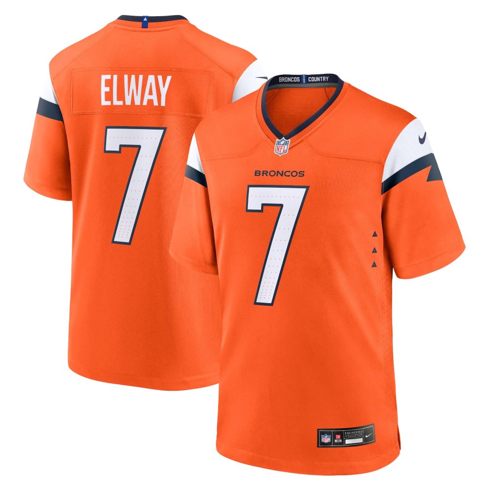 Men's Denver Broncos John Elway Number 7 Nike Orange Mile High Collection Retired Player Game Jersey