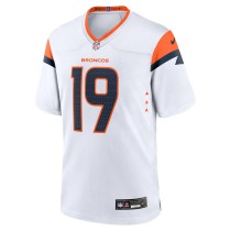 Men's Denver Broncos Marvin Mims Jr Number 19 Nike White Game Jersey