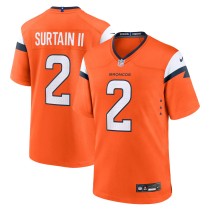 Men's Denver Broncos Patrick Surtain II Number 2 Nike Orange Mile High Collection Game Jersey