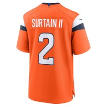 Men's Denver Broncos Patrick Surtain II Number 2 Nike Orange Mile High Collection Game Jersey