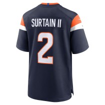 Men's Denver Broncos Patrick Surtain II Number 2 Nike Navy Mile High Collection Game Jersey