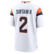 Men's Denver Broncos Patrick Surtain II Number 2 Nike White Mile High Collection Game Jersey