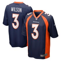 Men's Denver Broncos Russell Wilson Number 3 Nike Navy Game Jersey