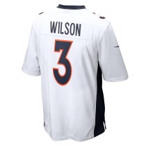 Men's Denver Broncos Russell Wilson Number 3 Nike White Game Jersey