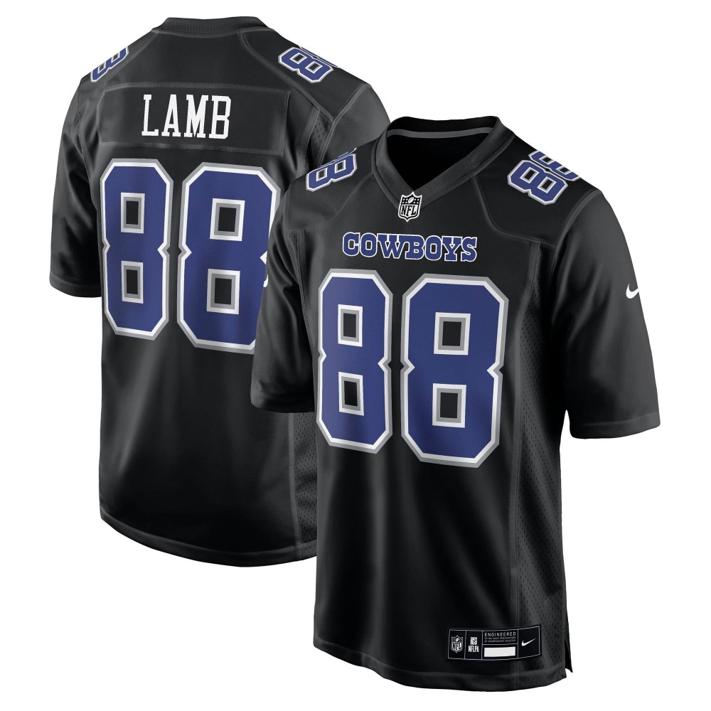 Men's Dallas Cowboys CeeDee Lamb Number 88 Nike Carbon Black Fashion Game Jersey