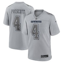 Men's Dallas Cowboys Dak Prescott Number 4 Nike Gray Atmosphere Fashion Game Jersey