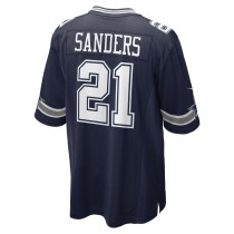 Men's Dallas Cowboys Deion Sanders Number 21 Nike Navy Team Retired Player Game Jersey