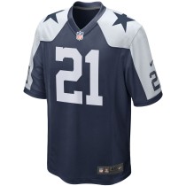 Men's Dallas Cowboys Ezekiel Elliott Number 21 Nike Navy Alternate Game Team Jersey