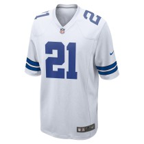 Men's Dallas Cowboys Ezekiel Elliott Number 21 Nike White Team Game Jersey