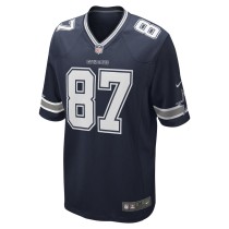 Men's Dallas Cowboys Jake Ferguson Number 87 Nike Navy Team Game Jersey