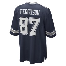 Men's Dallas Cowboys Jake Ferguson Number 87 Nike Navy Team Game Jersey