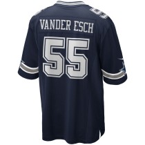 Men's Dallas Cowboys Leighton Vander Esch Number 55 Nike Navy Team Game Jersey