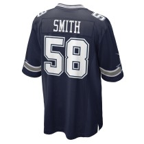 Men's Dallas Cowboys Mazi Smith Number 58 Nike Navy Game Jersey