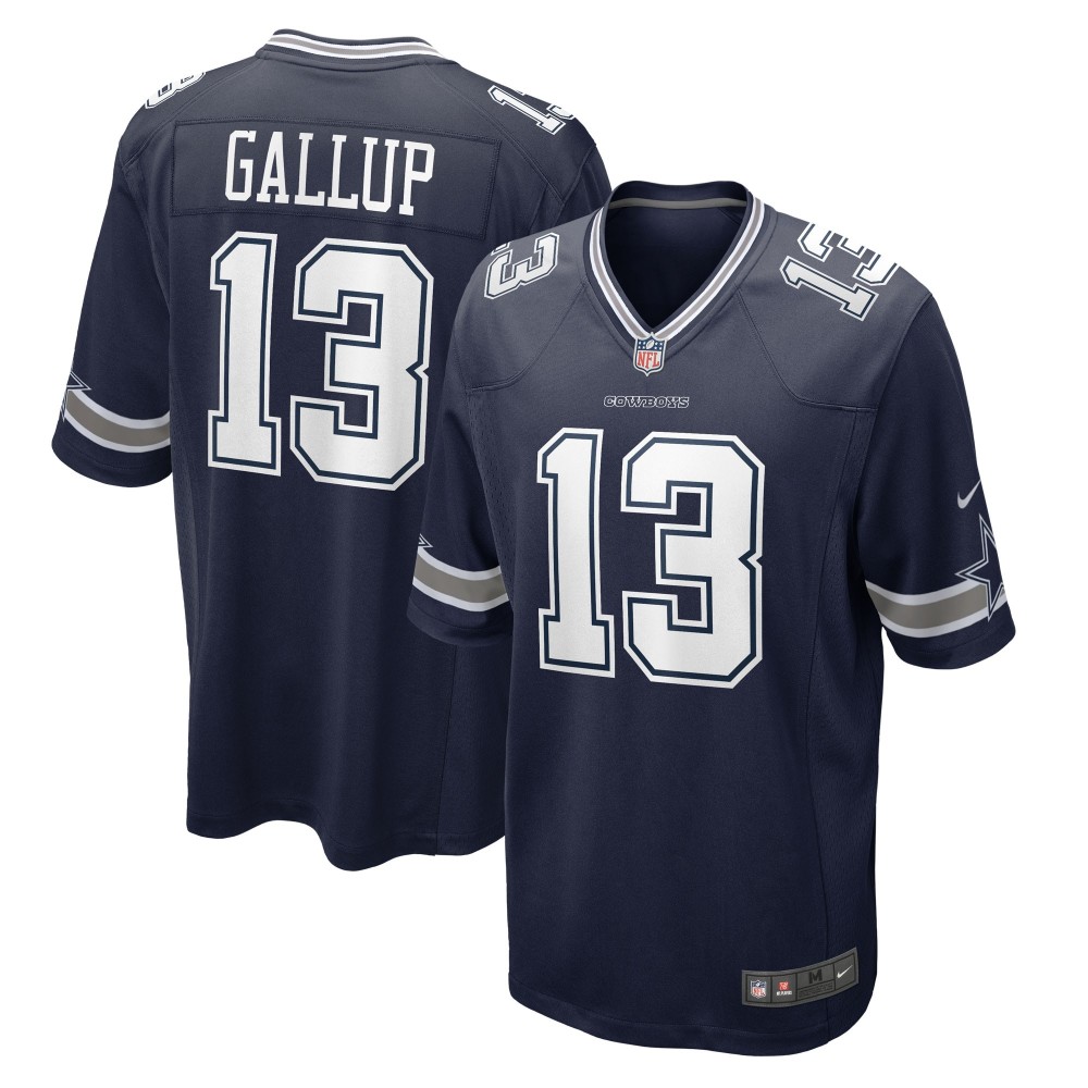 Men's Dallas Cowboys Michael Gallup Number 13 Nike Navy Game Jersey