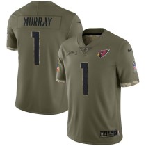 Men's Arizona Cardinals Kyler Murray Number 1 Nike Olive 2022 Salute To Service Limited Jersey