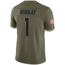 Men's Arizona Cardinals Kyler Murray Number 1 Nike Olive 2022 Salute To Service Limited Jersey