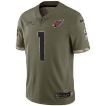 Men's Arizona Cardinals Kyler Murray Number 1 Nike Olive 2022 Salute To Service Limited Jersey