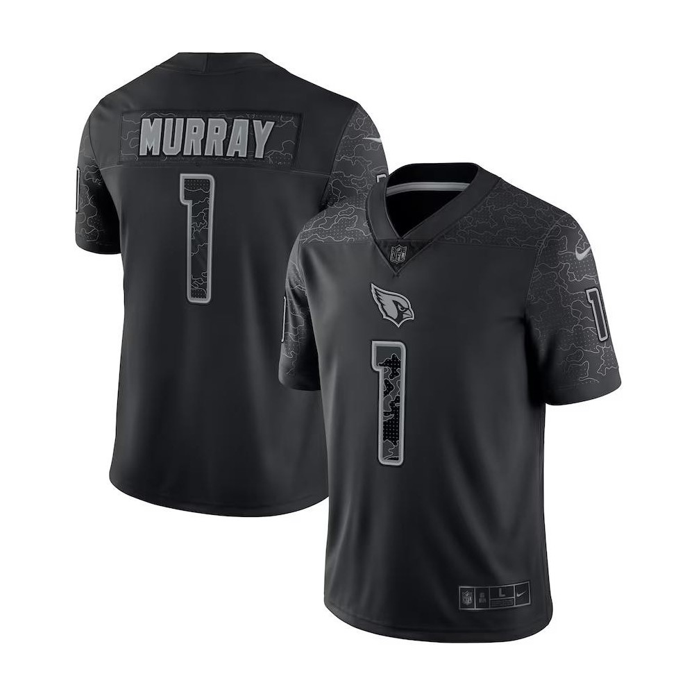 Men's Arizona Cardinals Kyler Murray Number 1 Nike Black RFLCTV Limited Jersey