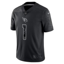 Men's Arizona Cardinals Kyler Murray Number 1 Nike Black RFLCTV Limited Jersey