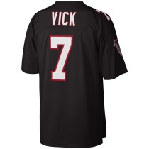 Men's Atlanta Falcons Michael Vick Number 7 Mitchell & Ness Black Legacy Replica Jersey