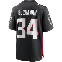 Men's Atlanta Falcons Ray Buchanan Number 34 Nike Black Game Retired Player Jersey