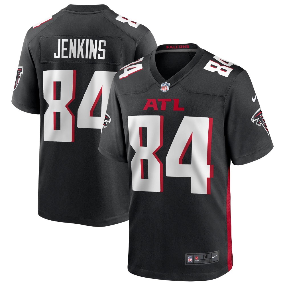 Men's Atlanta Falcons Alfred Jenkins Number 84 Nike Black Game Retired Player Jersey