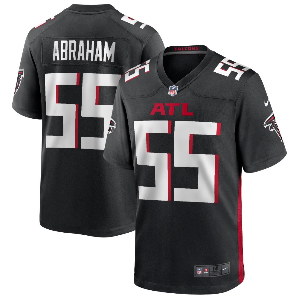 Men's Atlanta Falcons John Abraham Number 55 Nike Black Game Retired Player Jersey