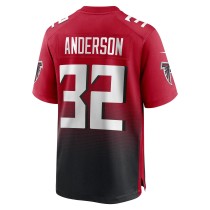 Men's Atlanta Falcons Jamal Anderson Number 32 Nike Black Game Retired Player Jersey