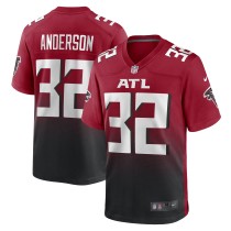 Men's Atlanta Falcons Jamal Anderson Number 32 Nike Black Game Retired Player Jersey