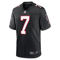 Men's Atlanta Falcons Bijan Robinson Number 7 Nike Black 2023 NFL Draft First Round Pick Throwback Game Jersey