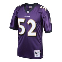 Men's Baltimore Ravens 2000 Ray Lewis Number 52 Mitchell & Ness Purple Authentic Throwback Retired Player Jersey