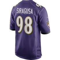 Men's Baltimore Ravens Tony Siragusa Number 98 Nike Purple Game Retired Player Jersey