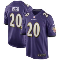 Men's Baltimore Ravens Ed Reed Number 20 Nike Purple Game Retired Player Jersey