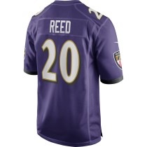 Men's Baltimore Ravens Ed Reed Number 20 Nike Purple Game Retired Player Jersey