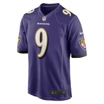 Men's Baltimore Ravens Steve McNair Number 9 Nike Purple Game Retired Player Jersey