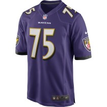 Men's Baltimore Ravens Jonathan Ogden Number 75 Nike Purple Game Retired Player Jersey