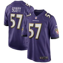 Men's Baltimore Ravens Bart Scott Number 57 Nike Purple Game Retired Player Jersey