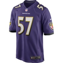 Men's Baltimore Ravens Bart Scott Number 57 Nike Purple Game Retired Player Jersey