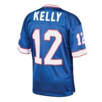 Men's Buffalo Bills 1994 Jim Kelly Number 12 Mitchell & Ness Royal Authentic Throwback Retired Player Jersey