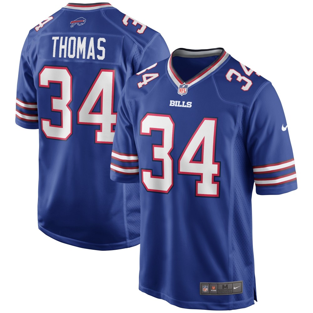 Men's Buffalo Bills Thurman Thomas Number 34 Nike Royal Game Retired Player Jersey