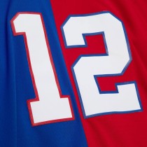 Men's Buffalo Bills Jim Kelly Number 12 Mitchell & Ness Royal/Red 1990 Split Legacy Replica Jersey