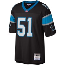 Men's Carolina Panthers Sam Mills Number 51 Mitchell & Ness Black Legacy Replica Jersey