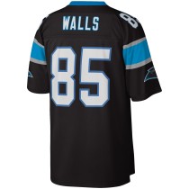 Men's Carolina Panthers Wesley Walls Number 85 Mitchell & Ness Black Legacy Replica Jersey