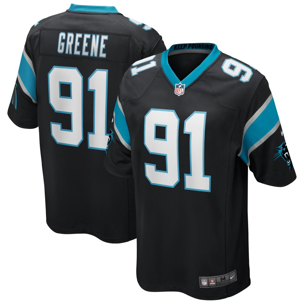 Men's Carolina Panthers Kevin Greene Number 91 Nike Black Game Retired Player Jersey