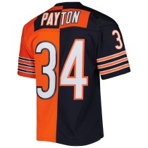 Men's Chicago Bears Walter Payton Number 34 Mitchell & Ness Navy/Orange 1985 Split Legacy Replica Jersey