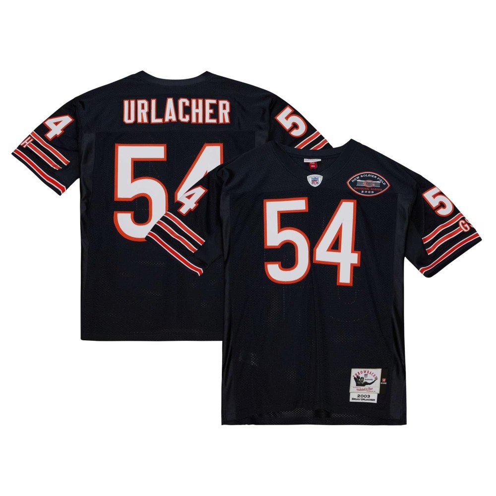 Men's Chicago Bears 2003 Brian Urlacher Number 54 Mitchell & Ness Navy Authentic Throwback Retired Player Jersey