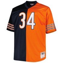 Men's Chicago Bears Walter Payton Number 34 Mitchell & Ness Navy/Orange Big & Tall Split Legacy Retired Player Replica Jersey