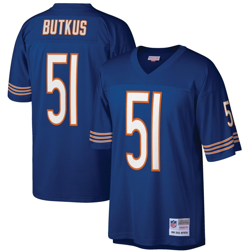 Men's Chicago Bears Dick Butkus Number 51 Mitchell & Ness Navy Retired Player Legacy Replica Jersey