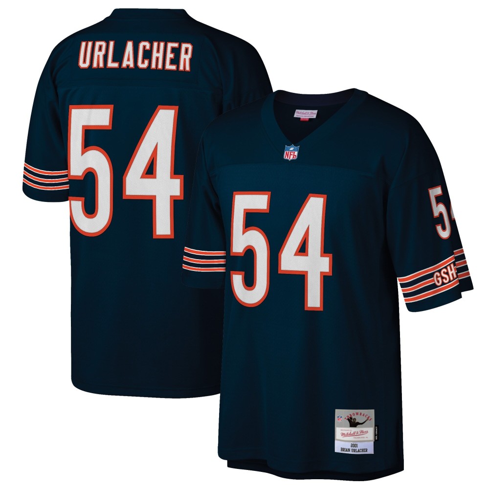 Men's Chicago Bears Brian Urlacher Number 54 Mitchell & Ness Navy Retired Player Legacy Replica Jersey