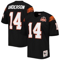 Men's Cincinnati Bengals 1981 Ken Anderson Number 14 Mitchell & Ness Black Authentic Throwback Retired Player Jersey